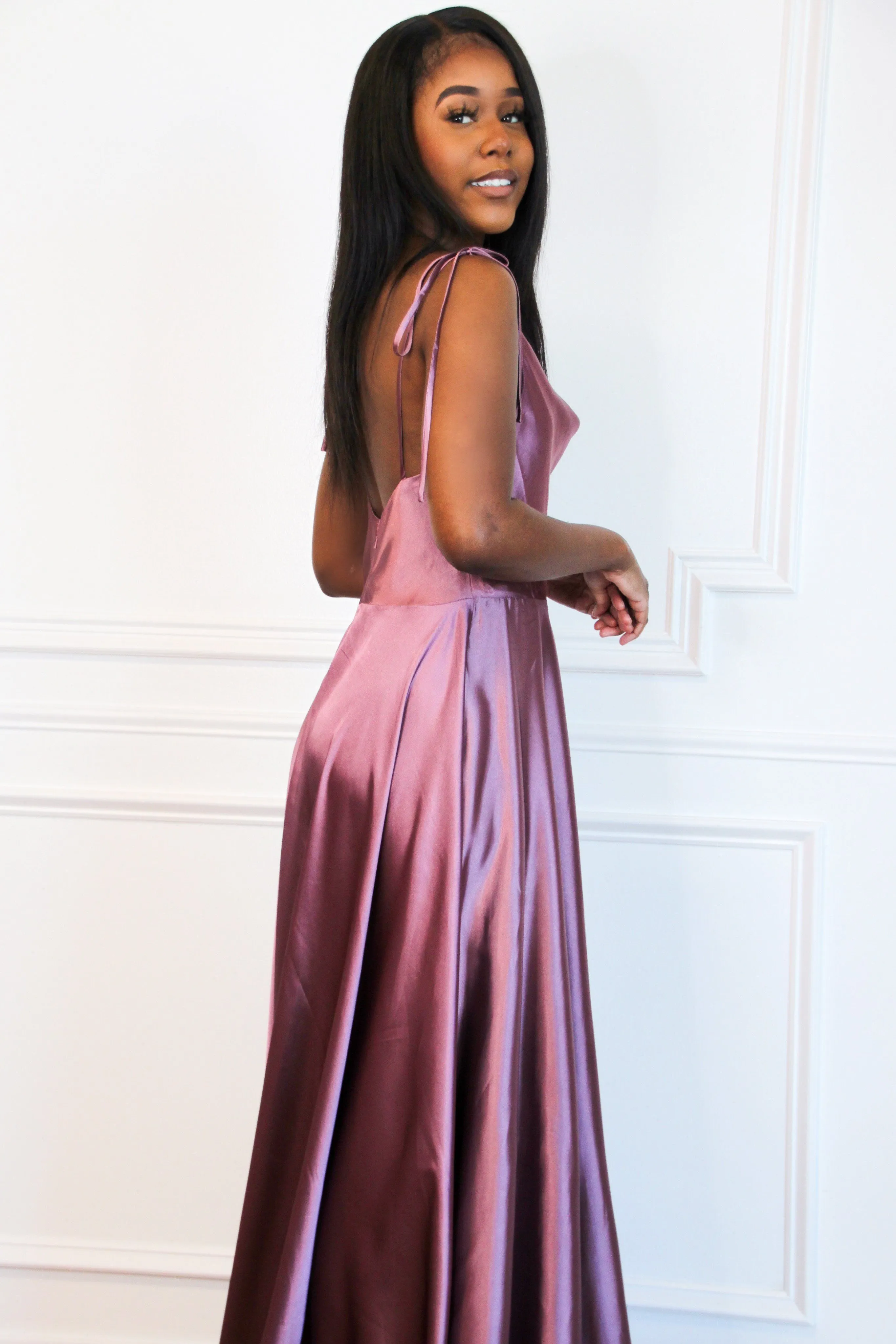 Tonight's the Night Satin Formal Dress: Plum