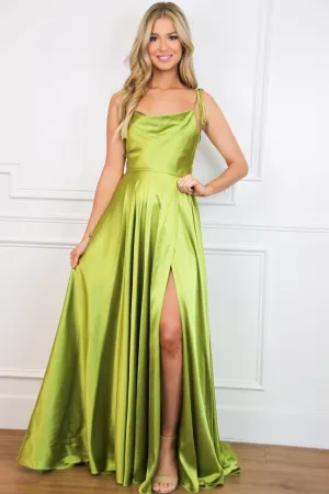 Tonight's the Night Satin Formal Dress: Spring Greenery