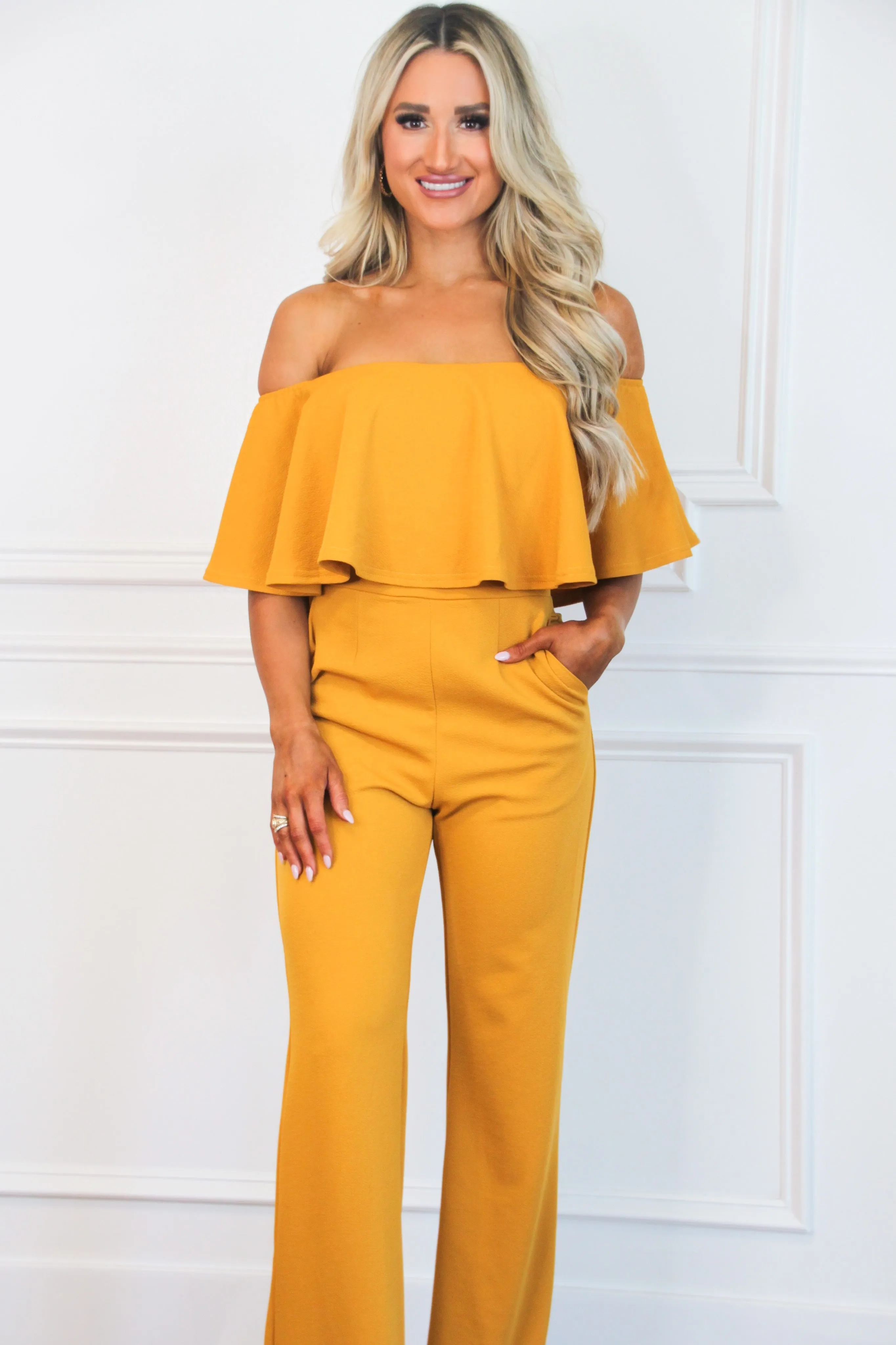 Under Your Spell Jumpsuit: Mustard