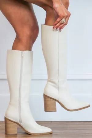 Vapor Knee High Boots: Off White