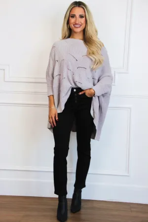 Victoria Chenille Oversized Sweater: Dusty Lavender