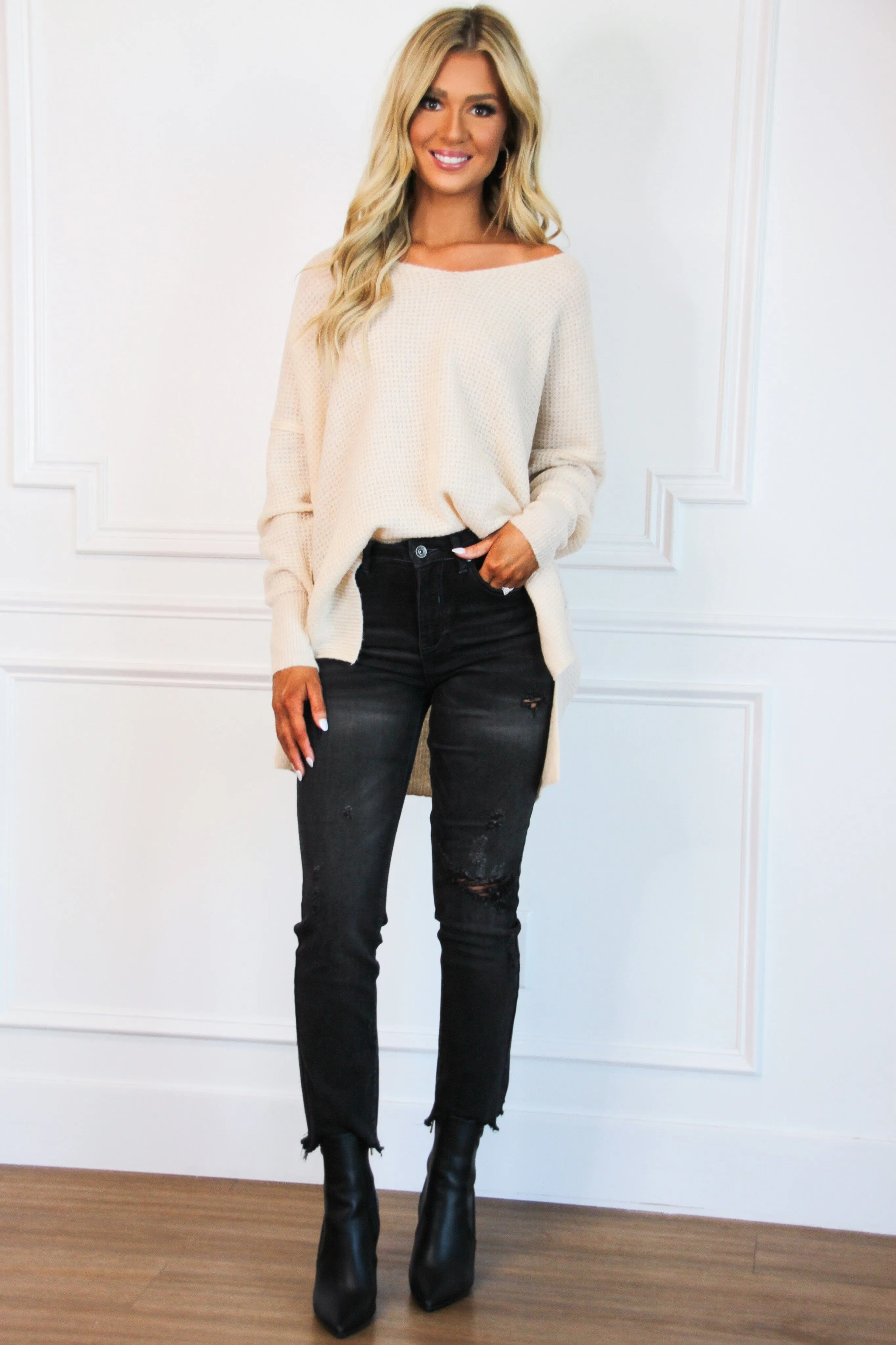 Warm and Cozy Oversized Sweater: Stone