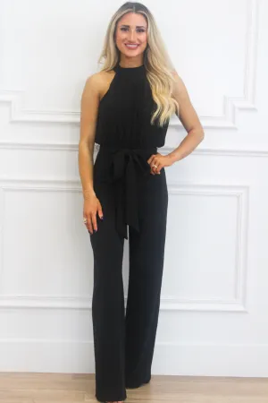 Willah High Neck Jumpsuit: Black
