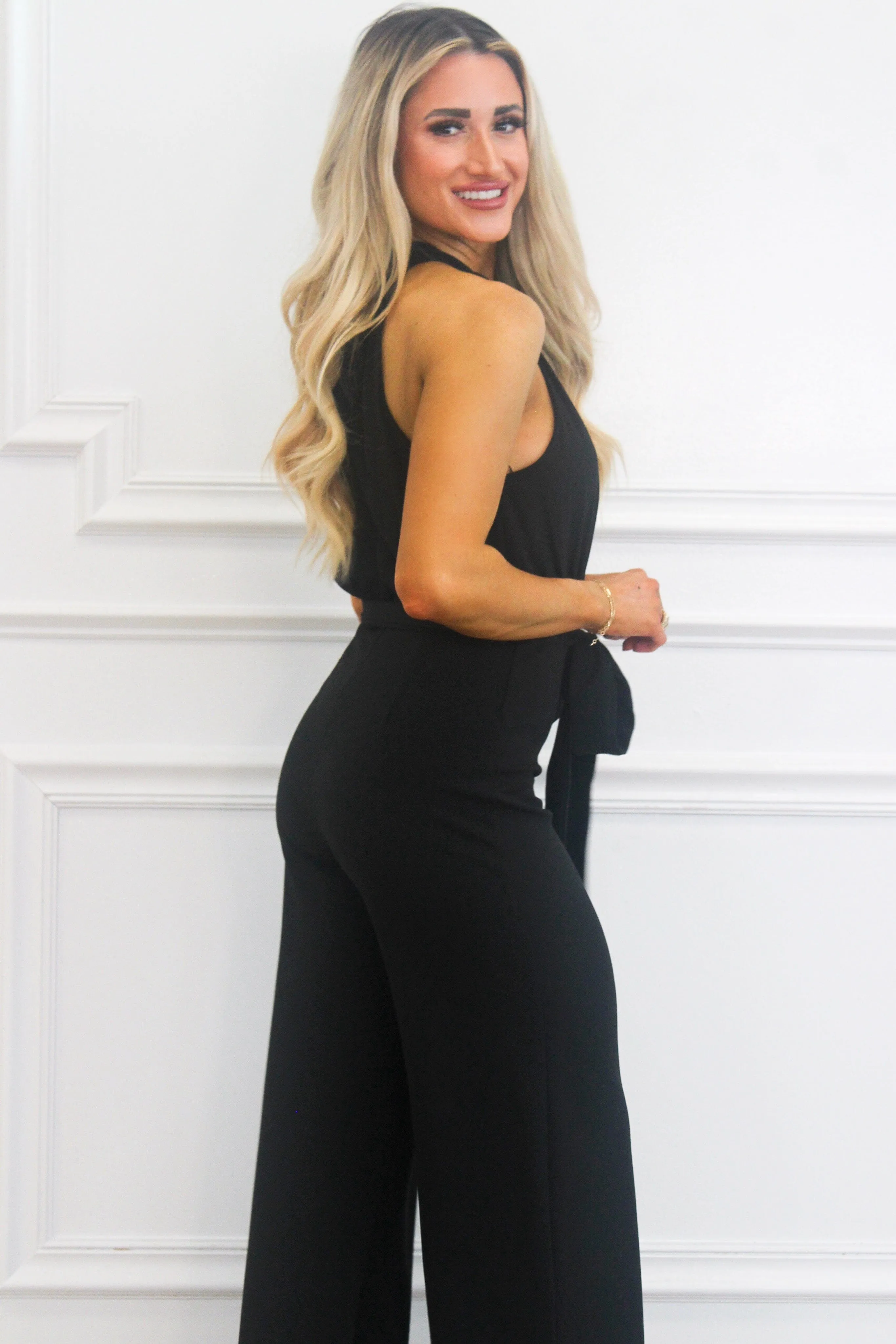 Willah High Neck Jumpsuit: Black
