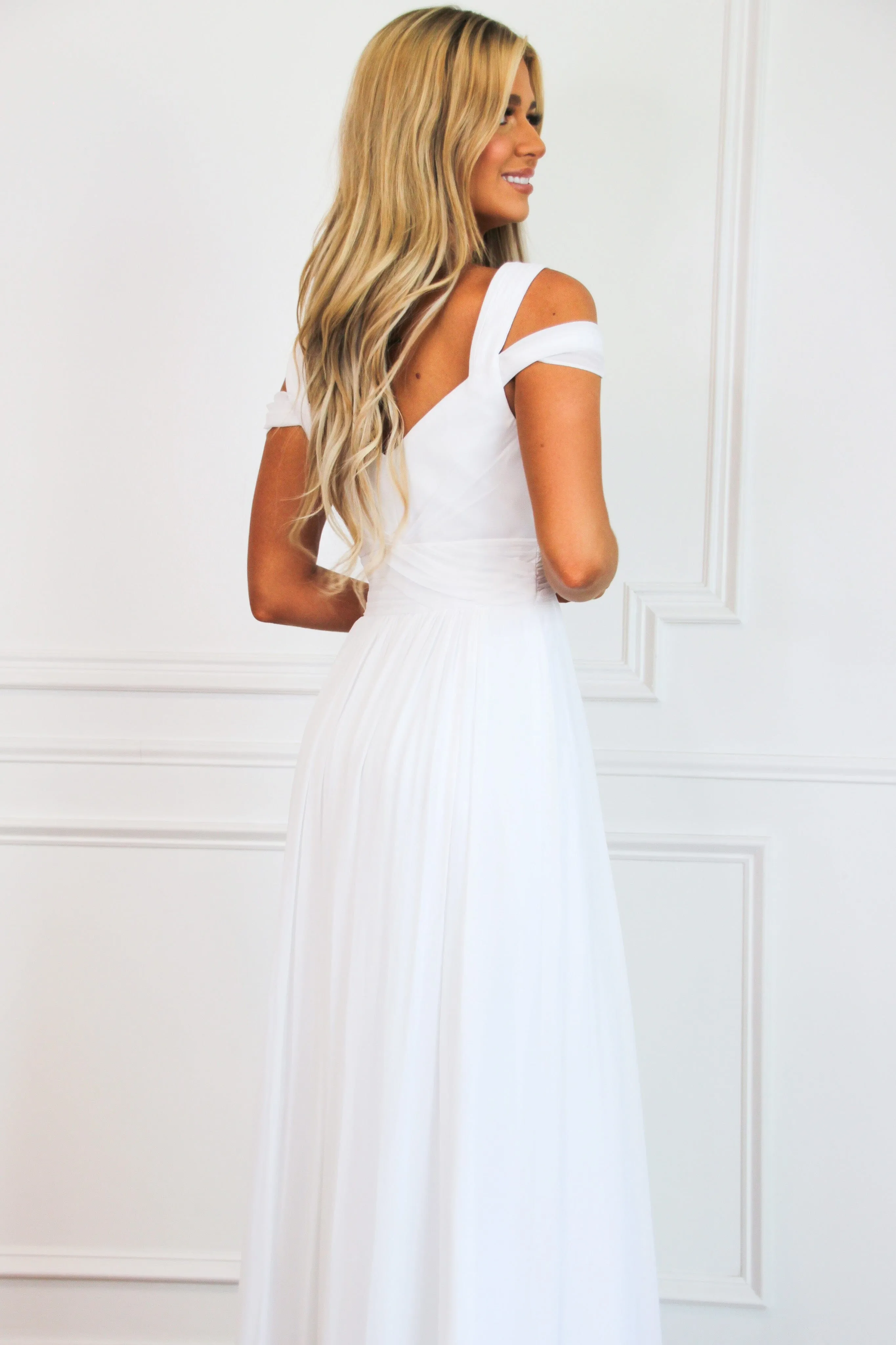 Winnie Chiffon Formal Dress: White