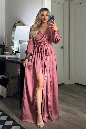 Winter Beauty Maxi Dress: Mauve