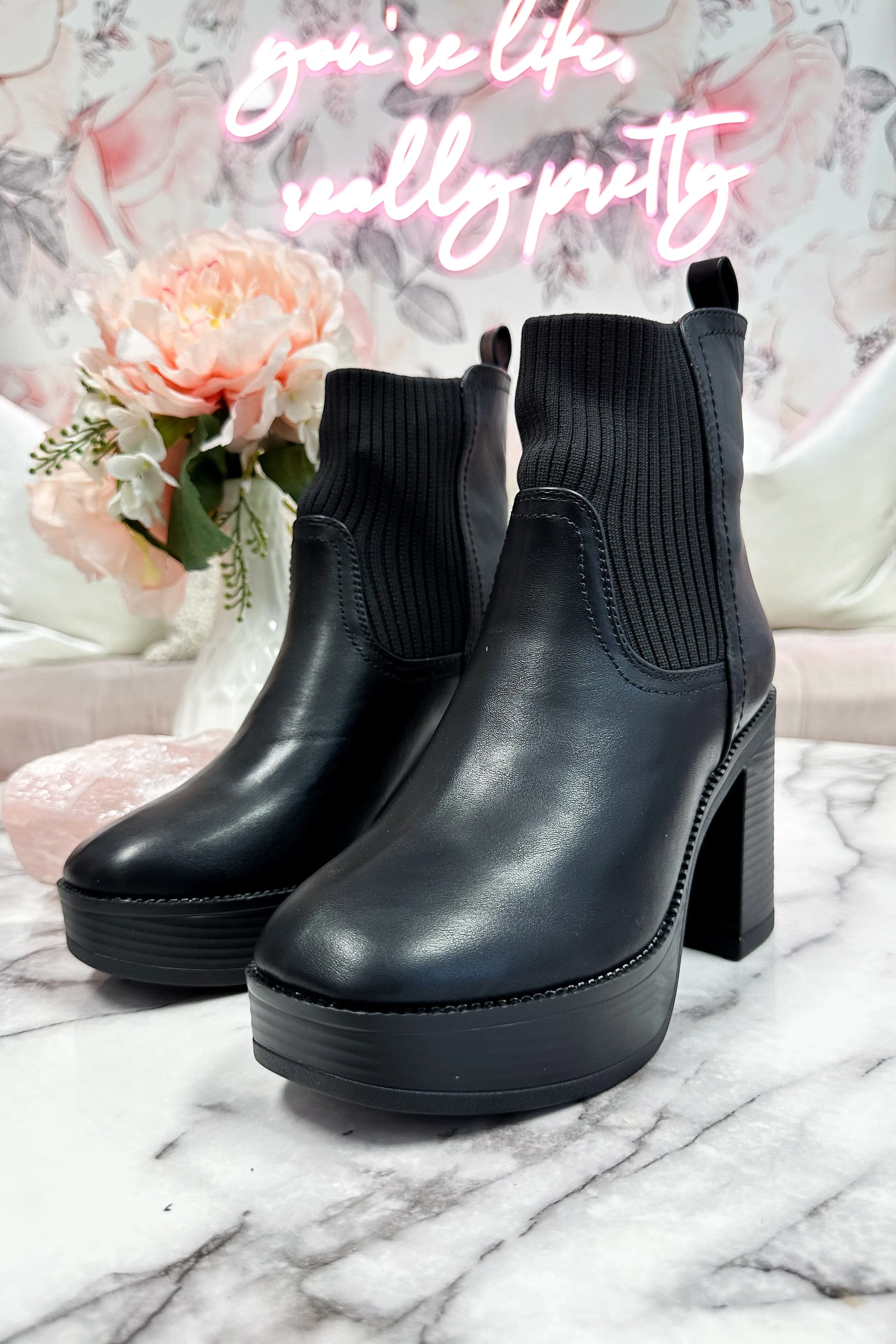 Yale Chunky Booties: Black